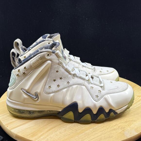 Nike Barkley Posite Max Men\'s Size 8 White & Metallic Silver 588527-100 Rare main image 6